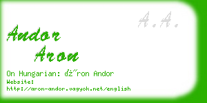 andor aron business card